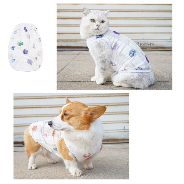 강아지 메쉬 나시 4XL 여름옷 반련동물 티셔츠 스마일