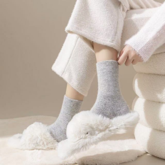 겨울 무지 울 양말 AMA-0079
