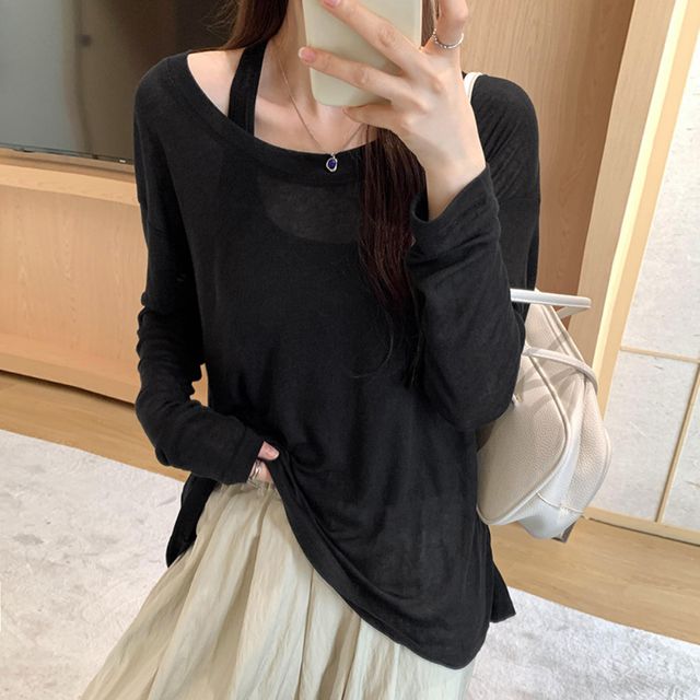 루즈핏 슬리브리스 긴팔티 세트 JSC-d0078