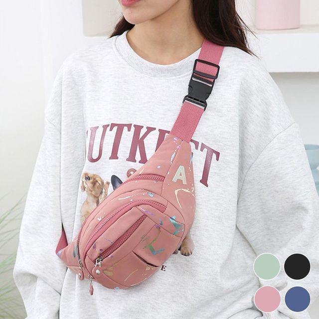 영문 홀로그램 미니 힙색 URD-327