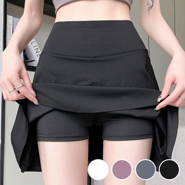 하이웨이스트 A라인 페이크 치마 바지 레깅스 URD-1007146