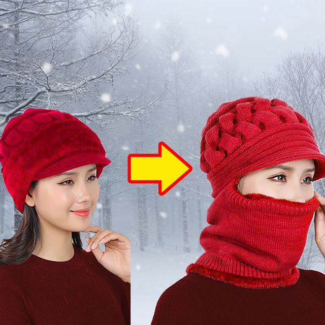 여성겨울모자 넥워머 니트 방한모 털모자 비니 패션