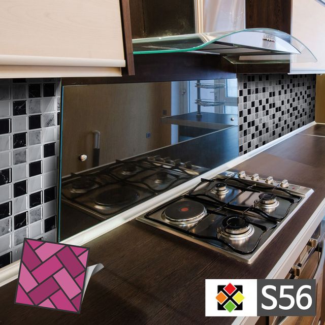 스티커타일 S56 랜덤바둑판 월타일 시트지타일