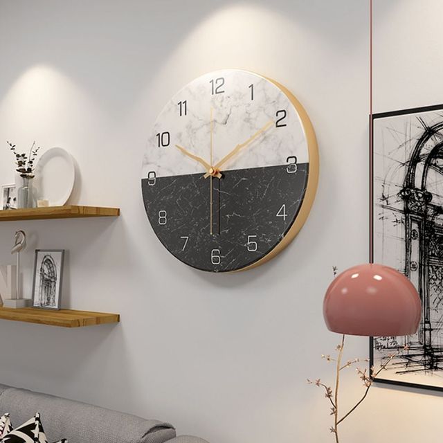 대리석 무늬 인테리어 벽시계 벽걸이시계 유럽 스타일