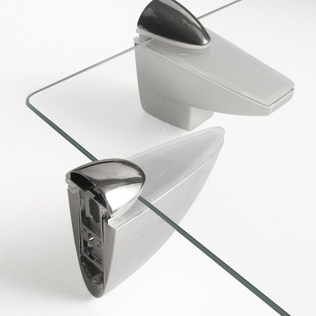 칸막이 고정 부속품 대형 간격조절 유리 브라켓 2P