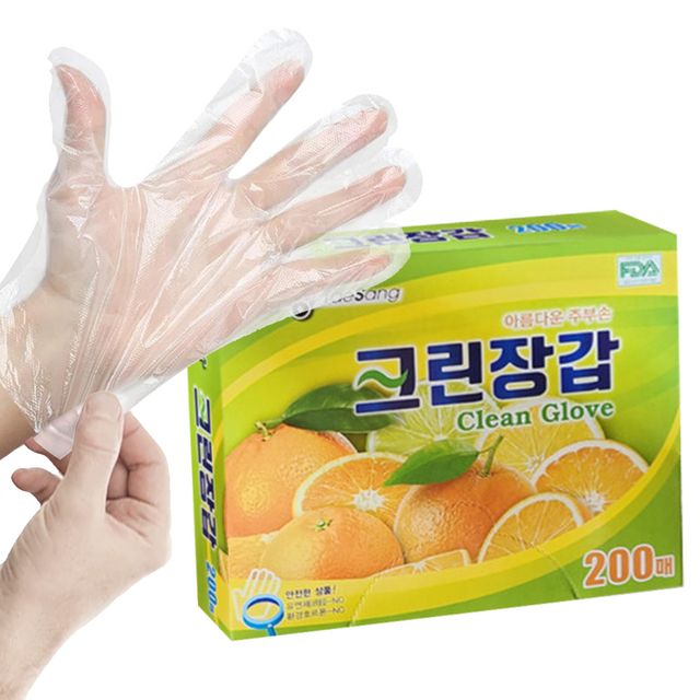 태상 크린장갑 일회용 위생장갑 200매 청결 비닐장갑