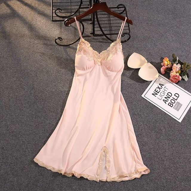 여성 레이스 슬림 원피스 잠옷 홈웨어 파자마