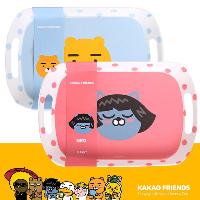 카카오프렌즈 단단한 카카오 노보핸들 쟁반 중형