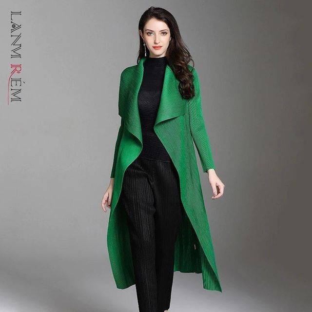 [해외] LANMREM 2022 새로운 패션 Pleated 코트 의류 여성의
