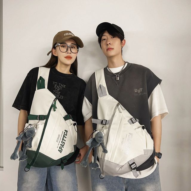 빅사이즈 배색 크로스바디백 EL-1003650