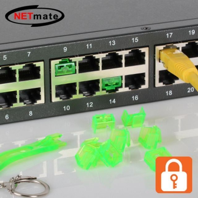 보안 RJ45 잠금 장치 랜포트 자물쇠 안전 락커 그린