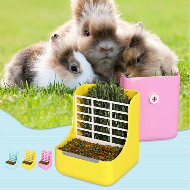 키밍 토끼 사료 먹이 그릇 간식 급식기 세트