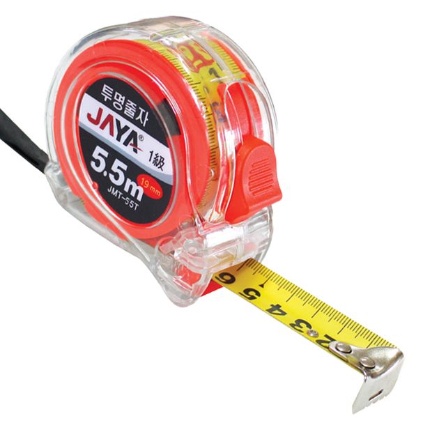 자야55T 일급 전문가용 투명케이스 양면 줄자 5.5M