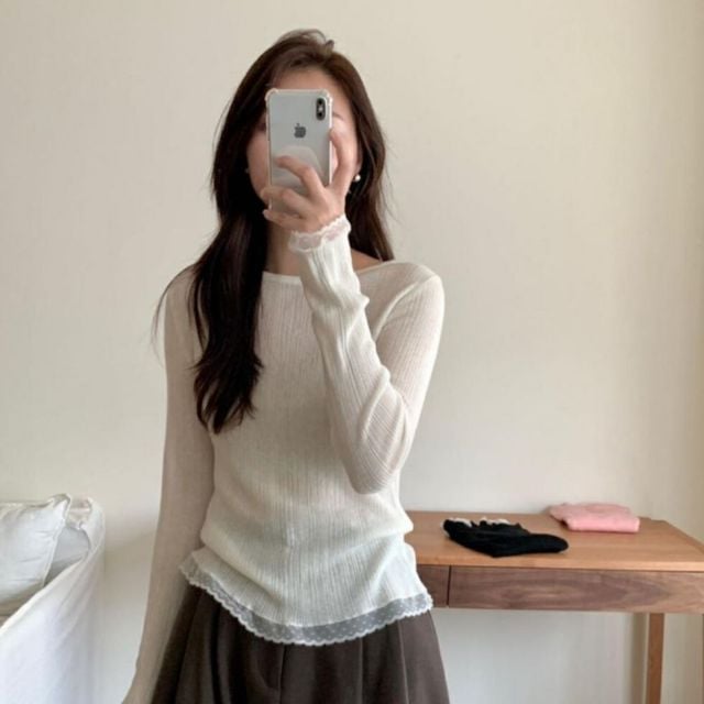 여리핏 레이스 포인트 니트 JSD-1007253