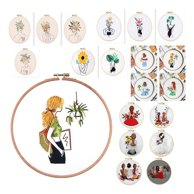 키밍 프랑스 자수 인물 패키지 집콕 예술작품 만들기