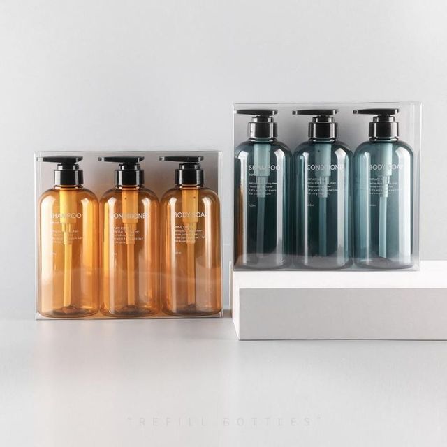 키밍 욕실 리필용 샴푸 로션 공병 세트 500 3개입
