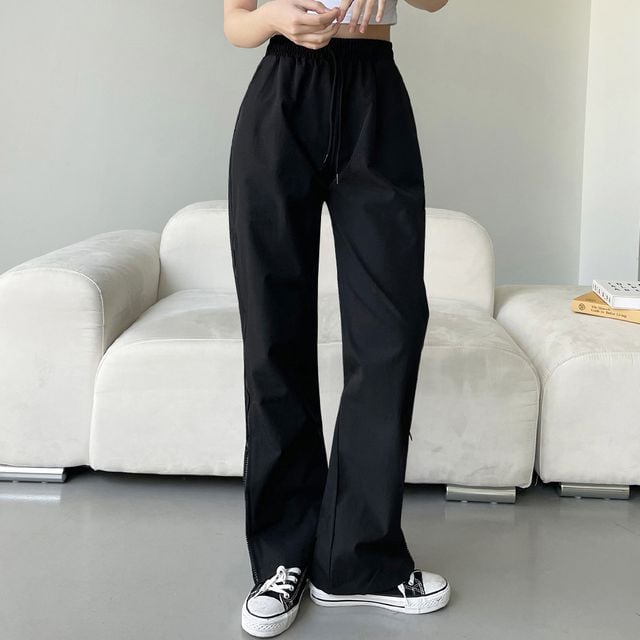 여성 델시 옆지퍼 일자 롱 밴딩 팬츠 JB-1007300