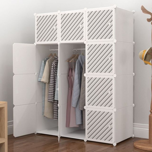 조립식 큐브 옷장 수납 행거 사이드 선반 정리함