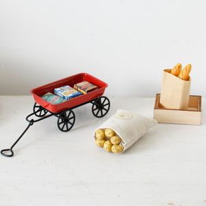 미니어처 카트 감자포대 빵봉투 나무상자 식료품 세트