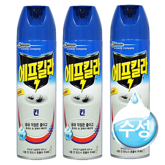 수성 에어로졸 모기향 모기약 에프킬라 킨 3개