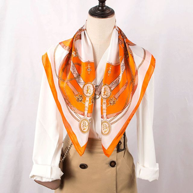 봄 가을 마름모 실크 스카프 18종 DK-1003455