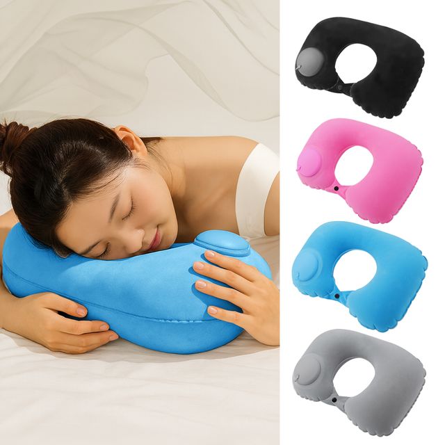 기내용 목베개 휴대용 자동차 필로우 공기주입 에어 목쿠션 4컬러