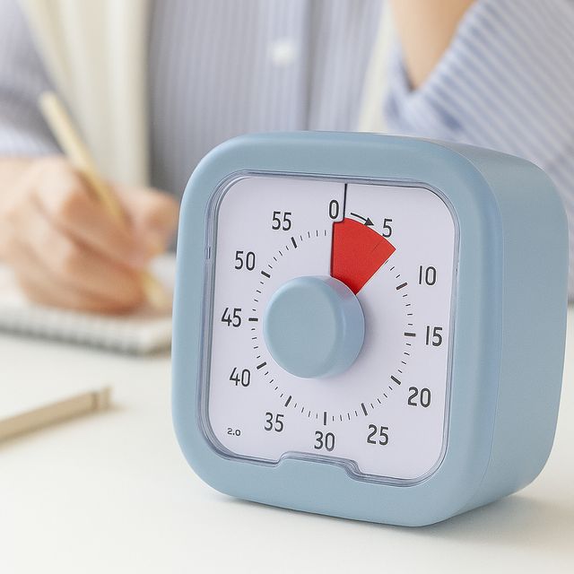 탁상 스톱워치 수능생 공부 무소음 건전지 알람 시계 2컬러