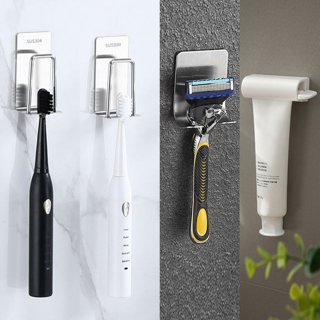 욕실 걸이 세트 칫솔걸이 면도기 거치대 치약짜개