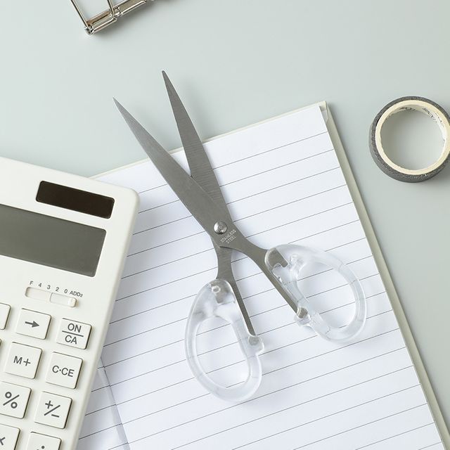 클리어 투명 손잡이 사무용 가위 CHS-1005601