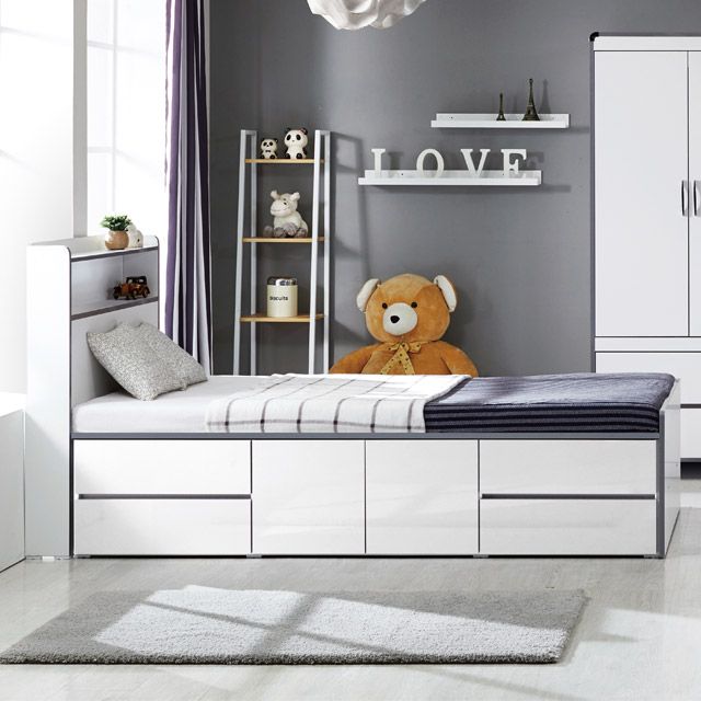 H846 2단 수납침대 SS (매트포함/무드등미포함)1color