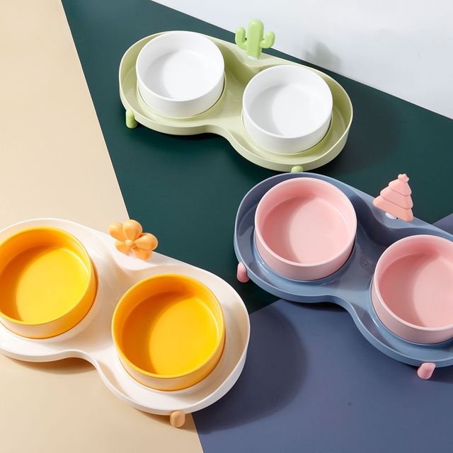 강아지 고양이 밥그릇 식기 2구 물그릇 애견 식탁