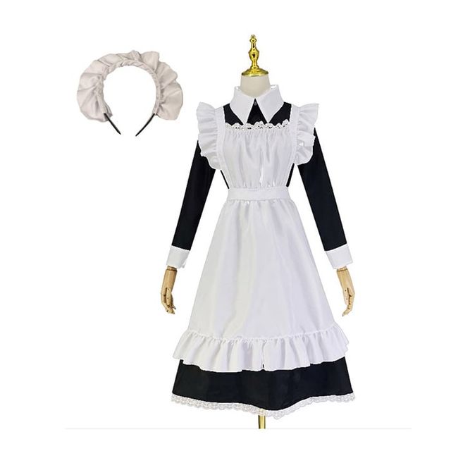 메이드복 코스프레 드레스 긴팔 코스튬의상 무대복