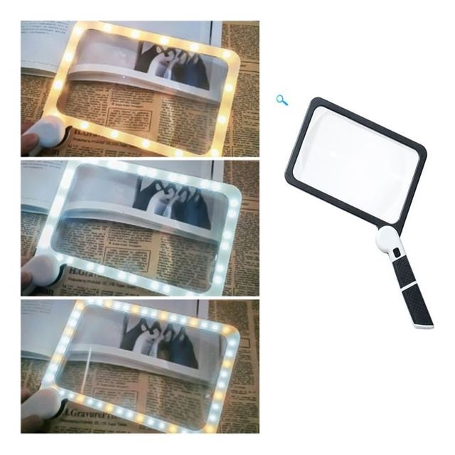 키밍 접이식 휴대용 돋보기 LED 선물 독서용 확대경