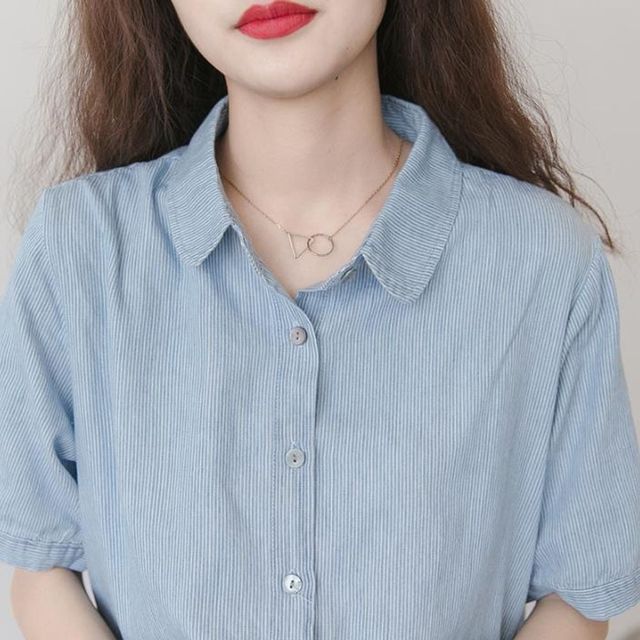 여름 루즈핏 빅사이즈 임산부 반팔 셔츠 원피스