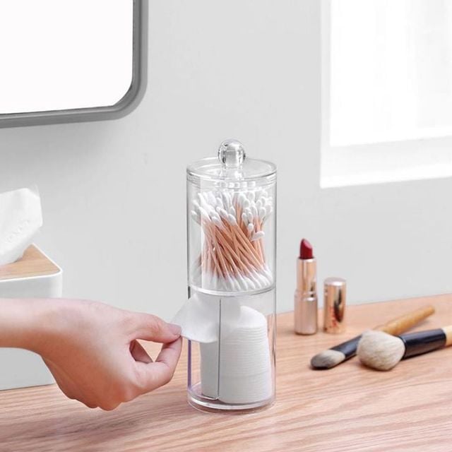 키밍 세련된 화장대 수납함 화장솜 면봉 정리함 악세사리 보관함