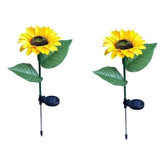 해바라기 태양광 정원등 2개 세트 야외 조명