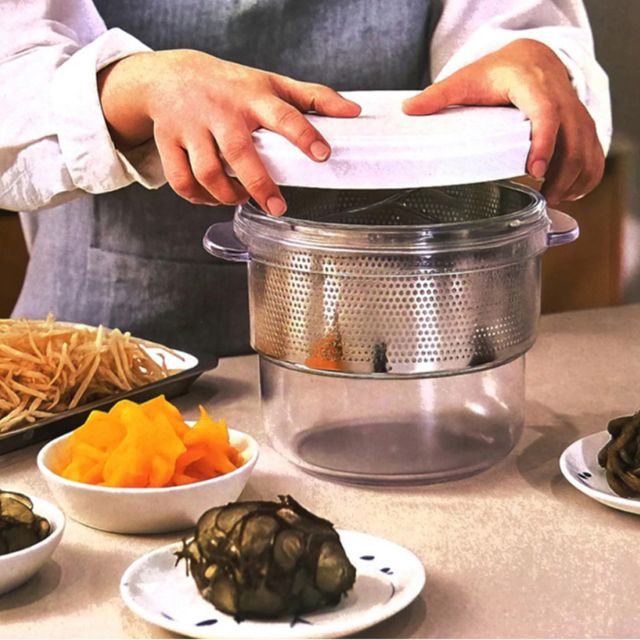 국산 물짜고 수동식 식품용 짤순이 2.5L대용량 나물 두부 한약 스텐채반 거름망