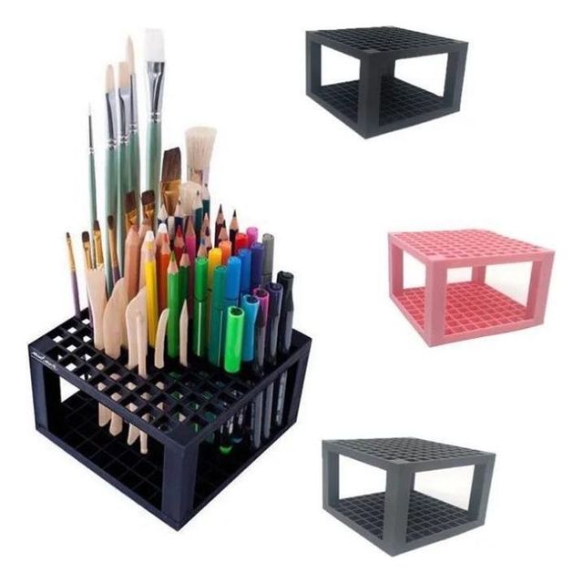 미술펜 정리용 96홀 붓꽂이 건조랙 아트용품 정리함