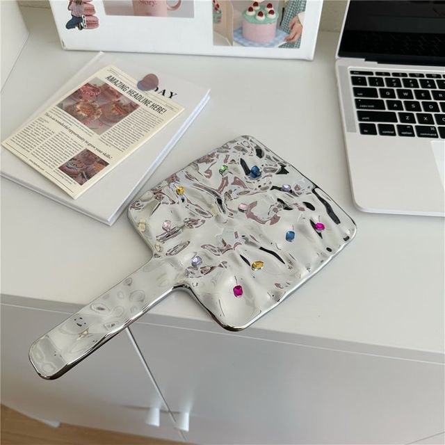 휴대용 다이아몬드 사각 손거울 메이크업 미용 대형