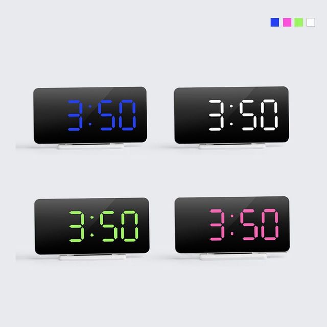 LED 온도계 탁상 거울 알람 시계 스마트 시계