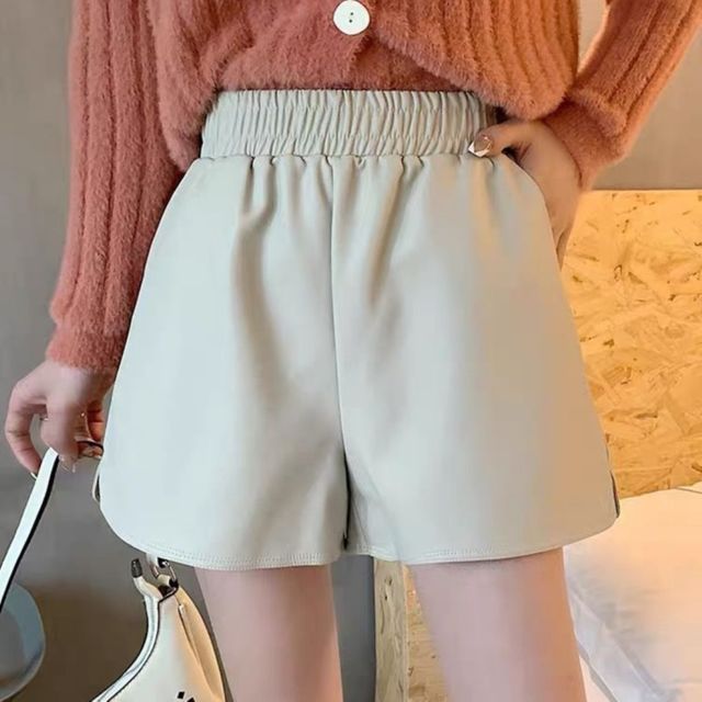 레더 하이웨이스트 와이드 반바지 3color SL-1004664