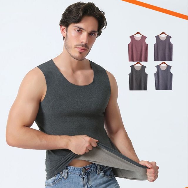 키밍 남자 겨울 기모 민소매 런닝 티셔츠 따뜻한 내복