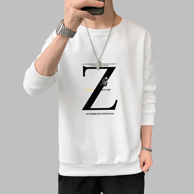 캐주얼 긴팔 오버핏 맨투맨 라운드 스웨트 티셔츠