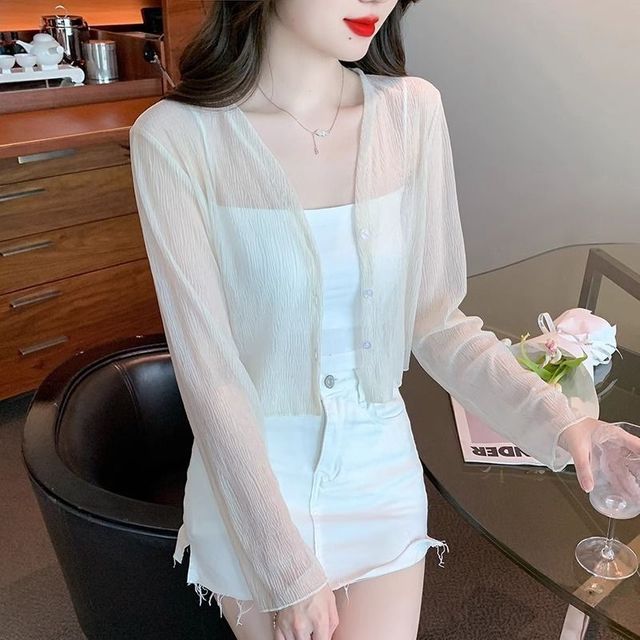 하늘결 시스루 크롭가디건 SNY-0036