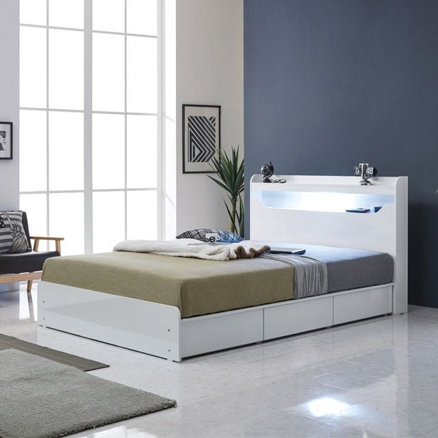 HZ102 LED 3단 수납침대 Q 230 3colors