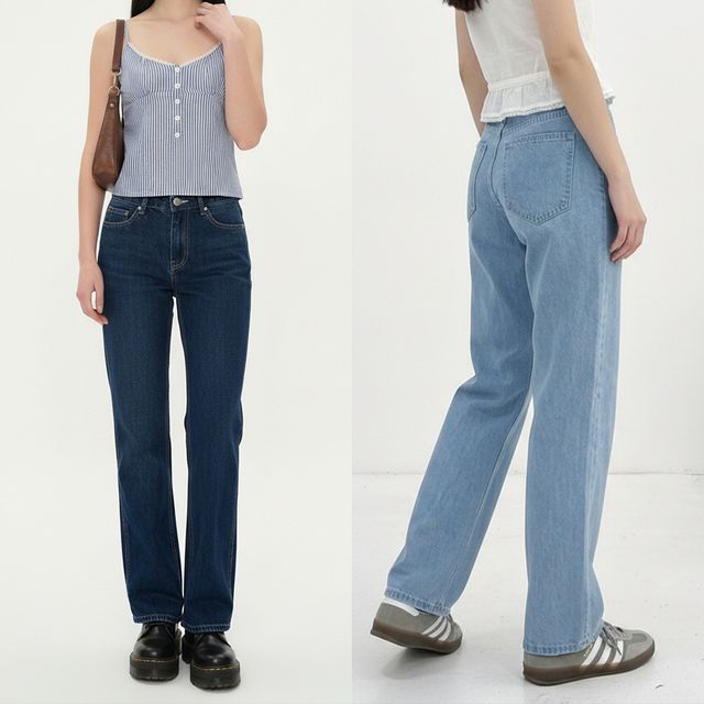 사선절개 하이웨스트 데님팬츠 JEB-1006624
