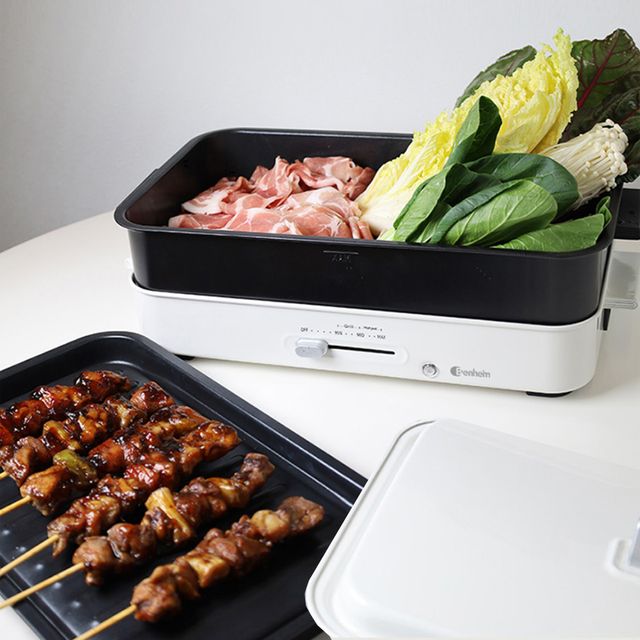 벤하임BER04001 멀티 전기그릴 2in1 전골팬 그릴팬 뚜껑 하나로 전기냄비