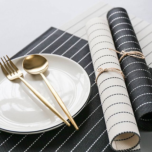 레트로 줄무늬 식탁매트 테이블러너 고급 식탁보
