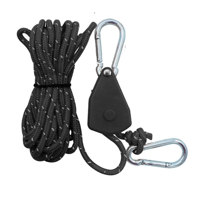 장만A611 텐트 로프라쳇 카라비너 텐셔너 2M줄 세트 천막줄 조임기