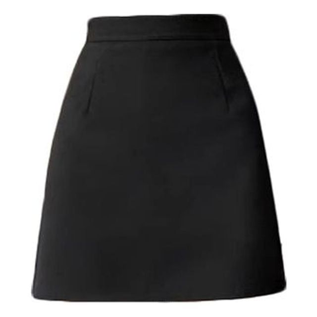 겨울 하이웨스트 A라인 모직 스커트 기본 치마 여성용